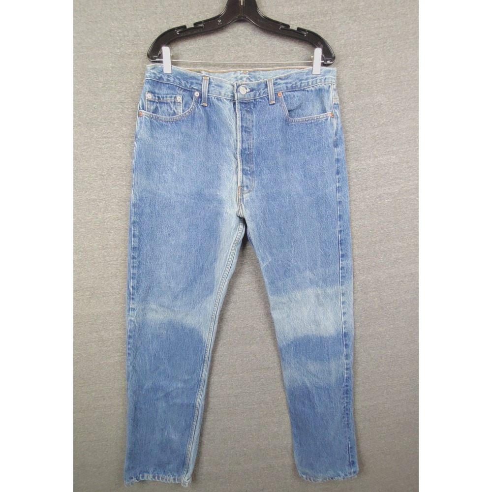 Vintage Levis Jeans Mens‎ 38x32 Blue Denim 501 USA Faded 90s Button Fly Straight